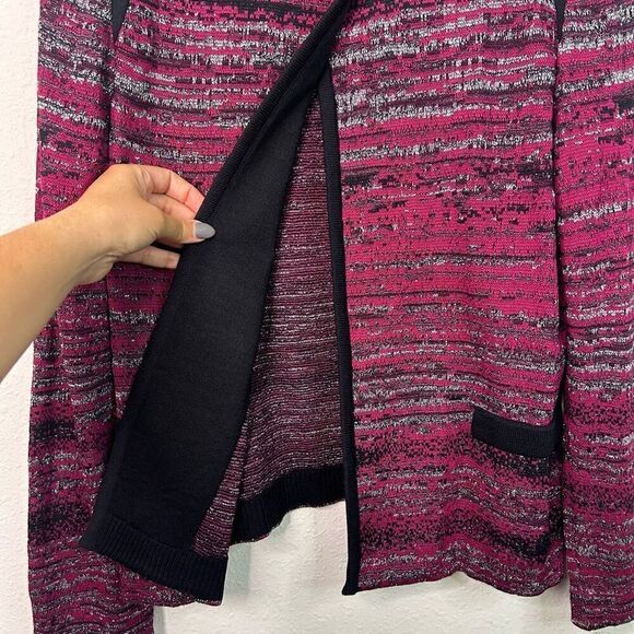 Ming Wang Sapphire Women’s Red Multicolor Button Crossover Blazer Size M - Picture 6 of 16